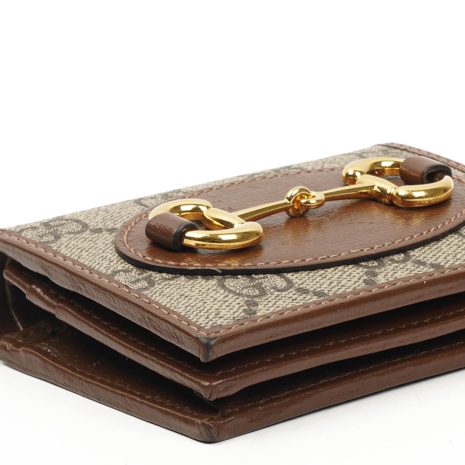 Gucci Horsebit 1955 GG Supreme Monogram Canvas Kartenetui Geldbörse