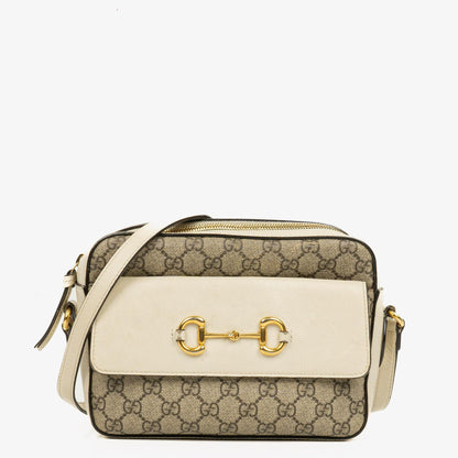 Gucci Horsebit 1955 kleine Schultertasche aus GG Supreme Monogram