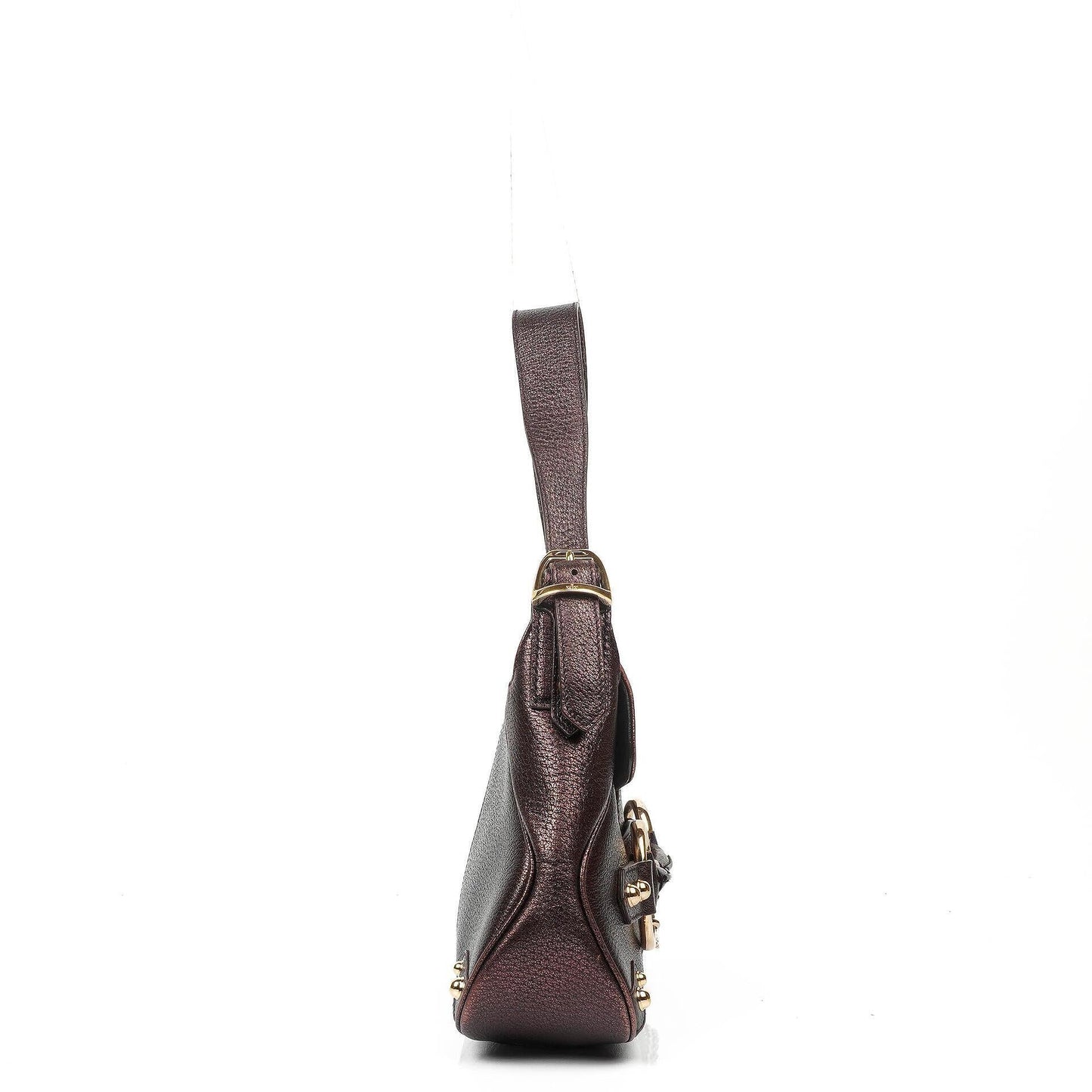 Gucci Horsebit Schultertasche mit Klappe aus lila Leder