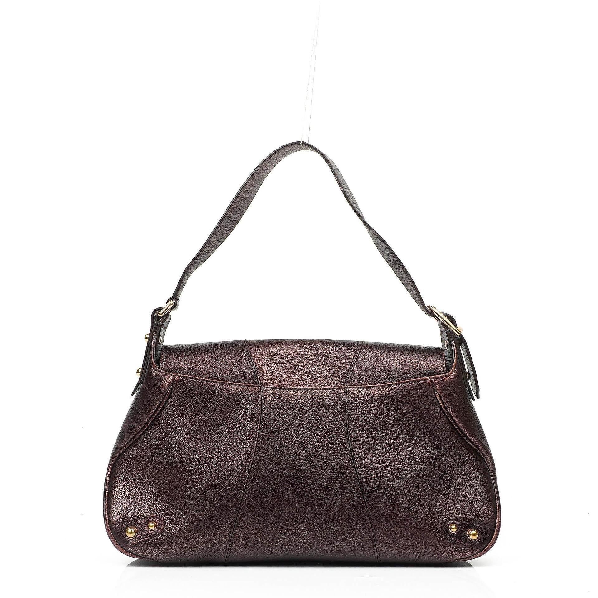 Gucci Horsebit Schultertasche mit Klappe aus lila Leder