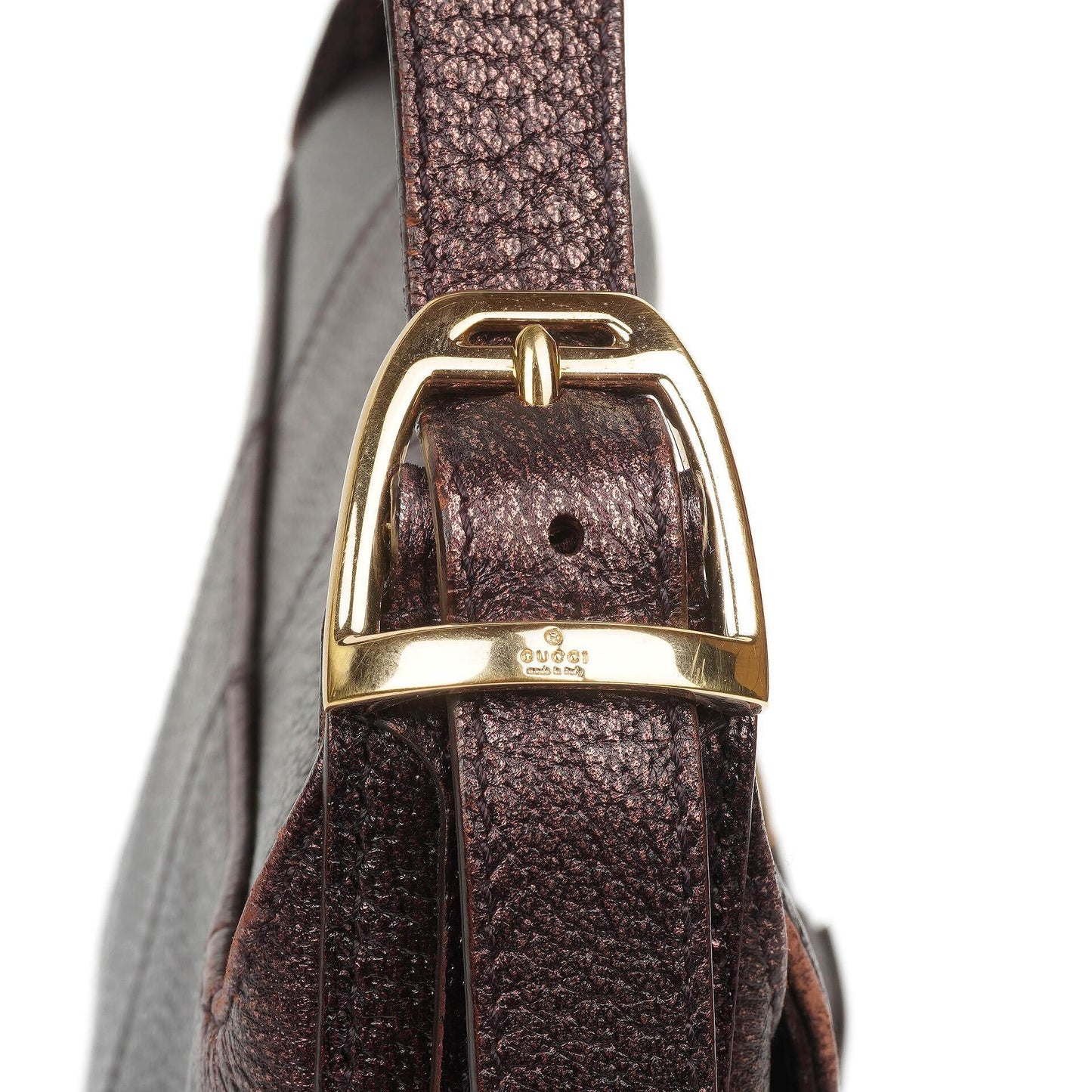 Gucci Horsebit Schultertasche mit Klappe aus lila Leder