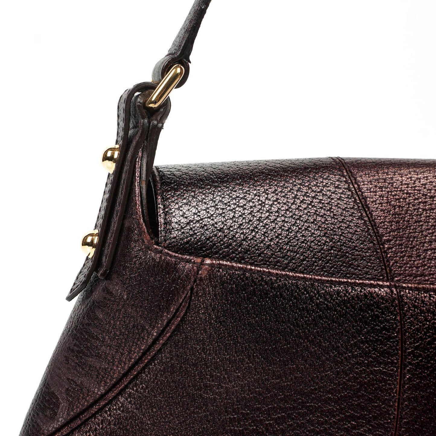 Gucci Horsebit Schultertasche mit Klappe aus lila Leder