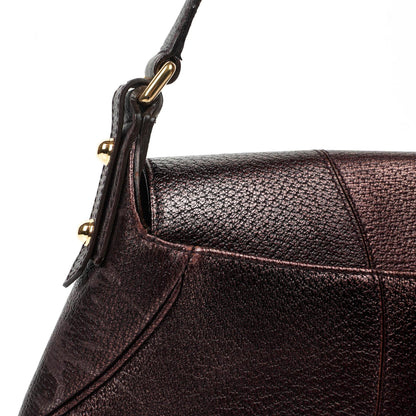 Gucci Horsebit Schultertasche mit Klappe aus lila Leder