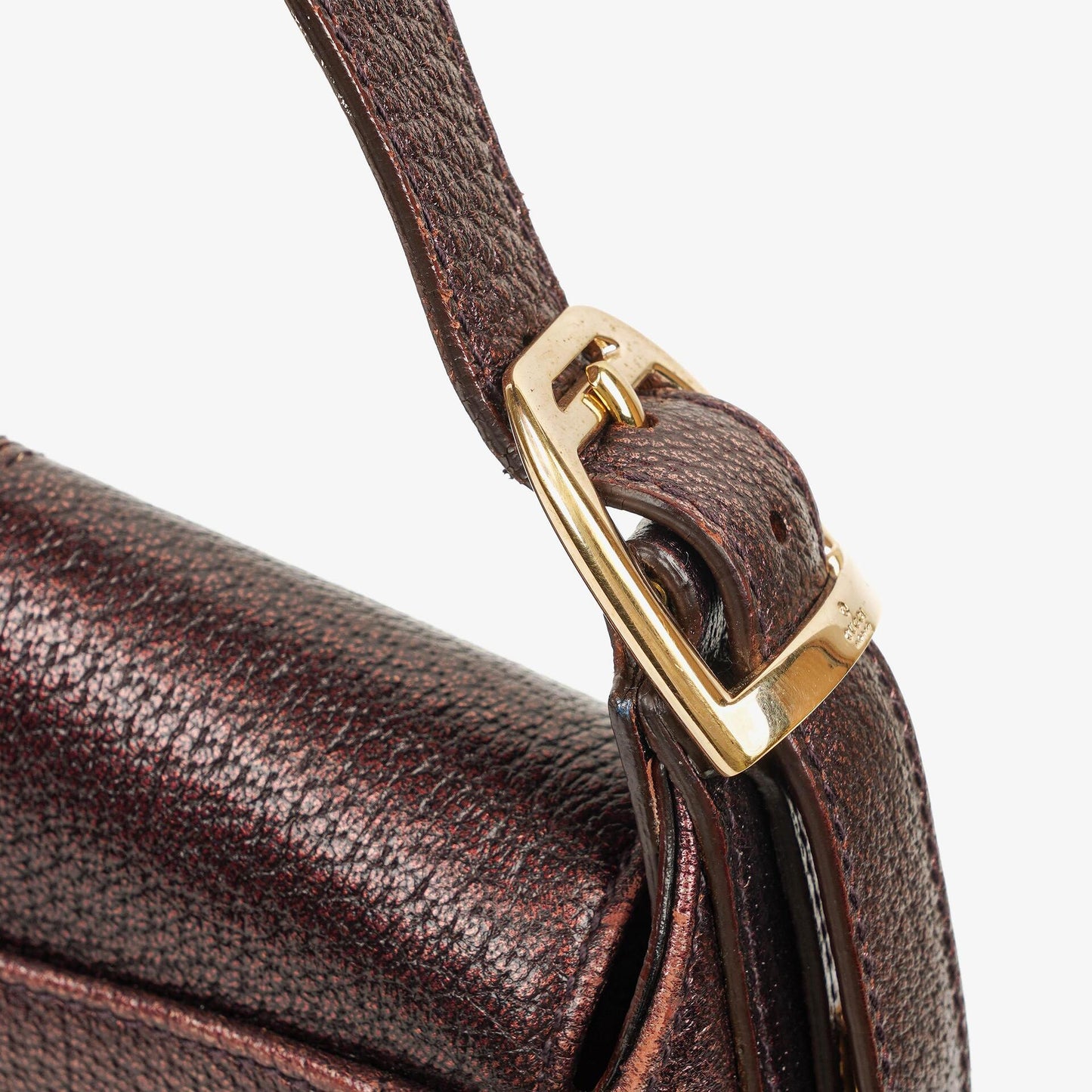Gucci Horsebit Schultertasche mit Klappe aus lila Leder