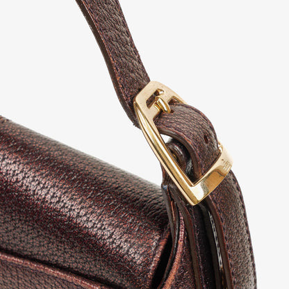 Gucci Horsebit Schultertasche mit Klappe aus lila Leder