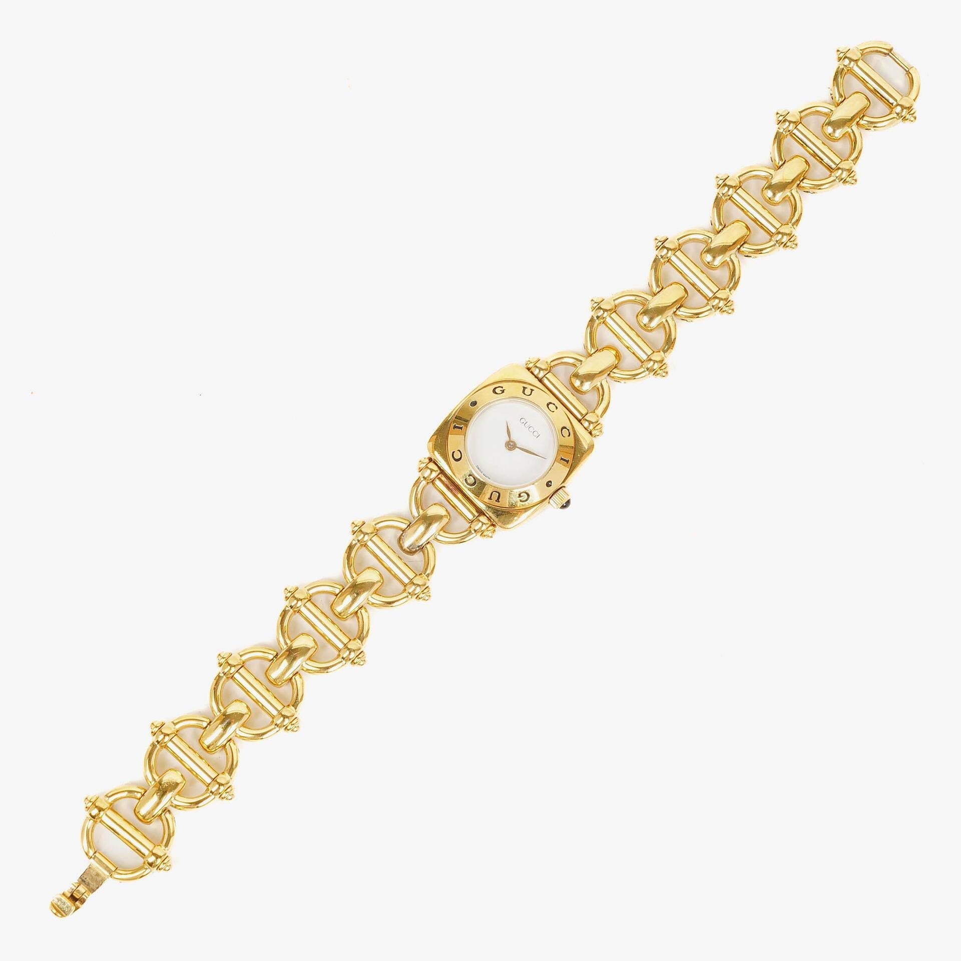 Gucci Horsebit 6400L Quarzuhr aus Edelstahl, 21 mm