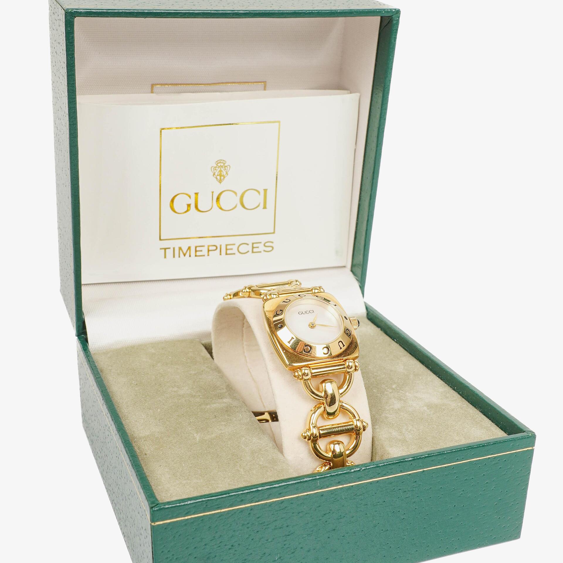 Gucci Horsebit 6400L 21 mm Quarzuhr aus Edelstahl