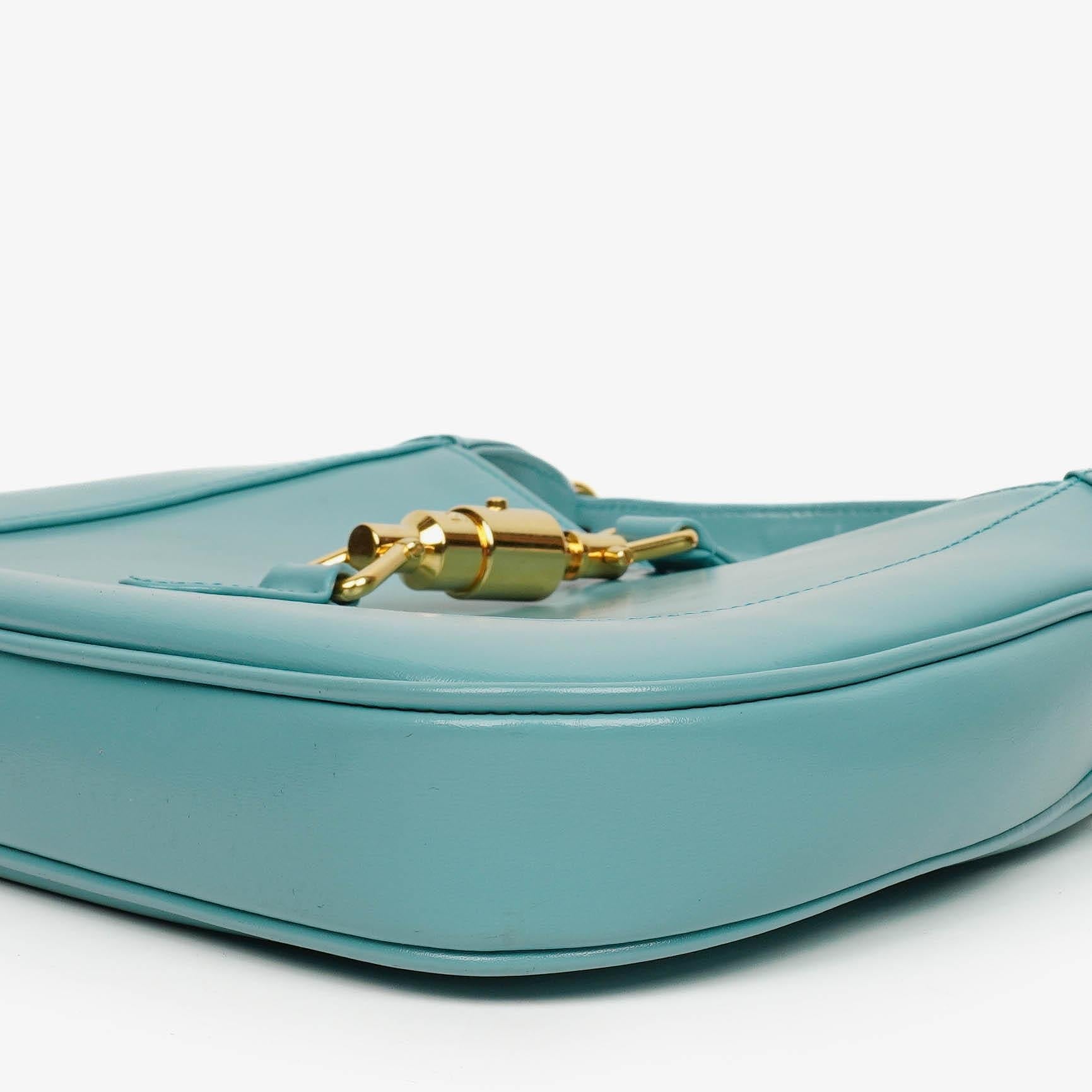 Gucci Jackie 1961 kleine Schultertasche aus hellblauem Leder