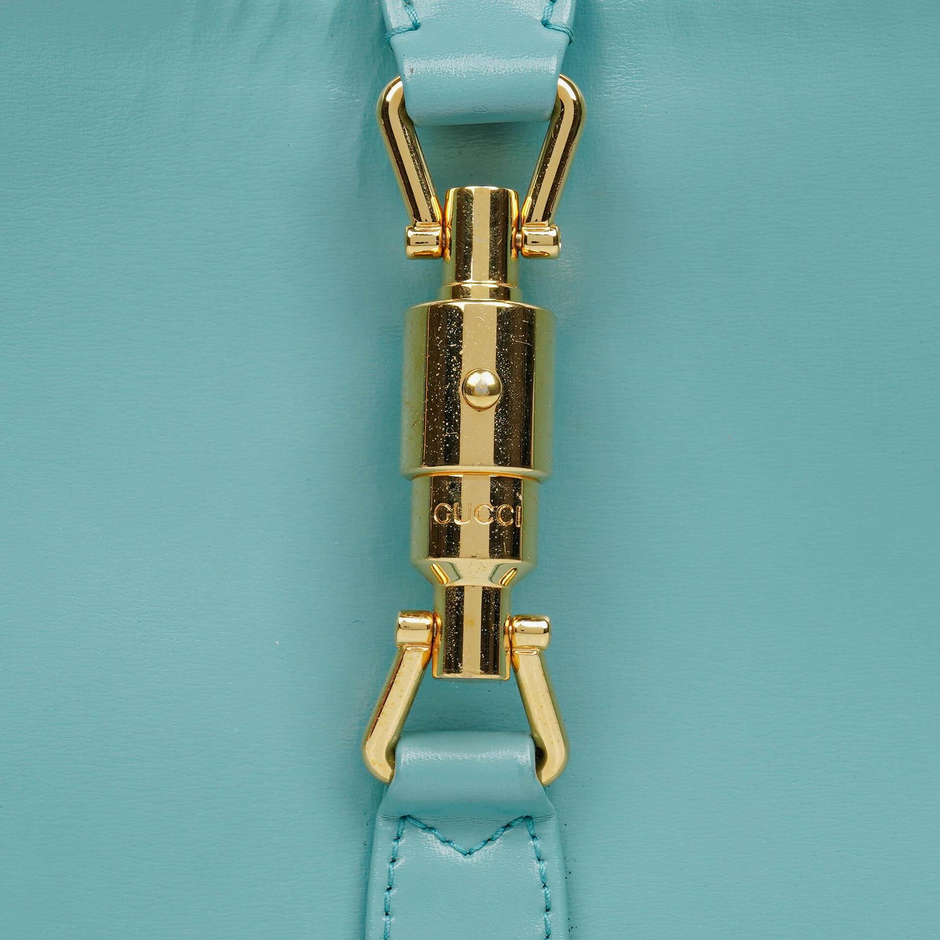 Gucci Jackie 1961 kleine Schultertasche aus hellblauem Leder