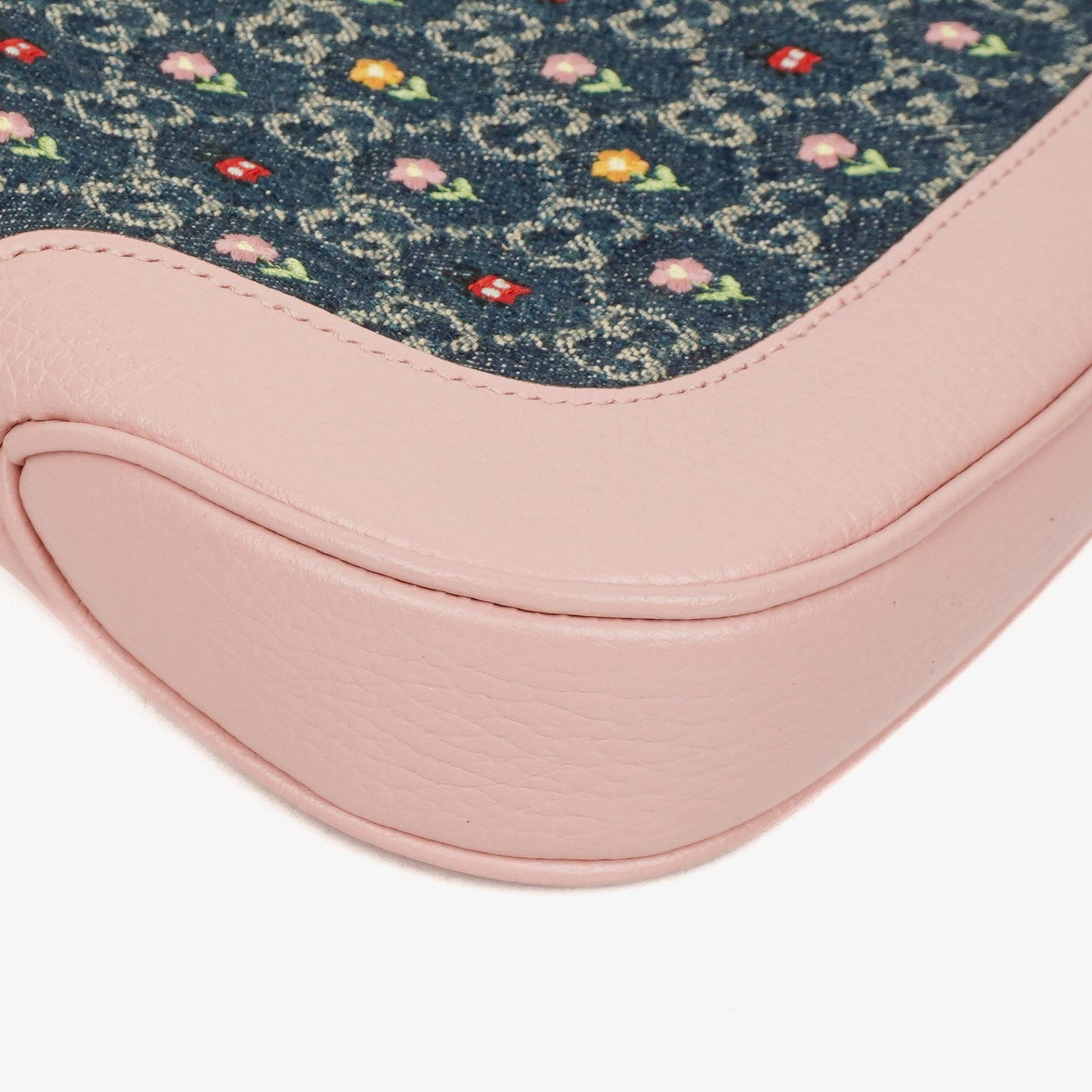 Gucci Jackie 1961 Limited Edition kleine Schultertasche aus Leder/Denim in Pink/Blau mit GG Floral