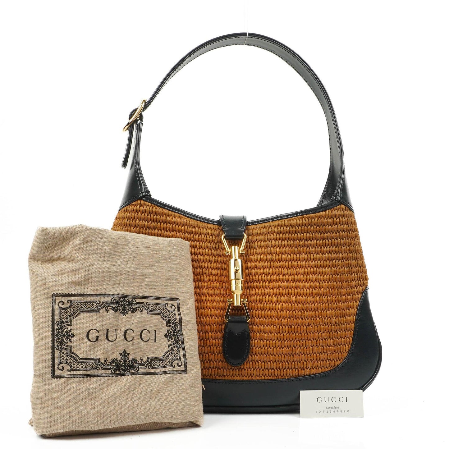 Gucci Jackie 1961 Kleine Strohtasche und Leder Hobo-Tasche