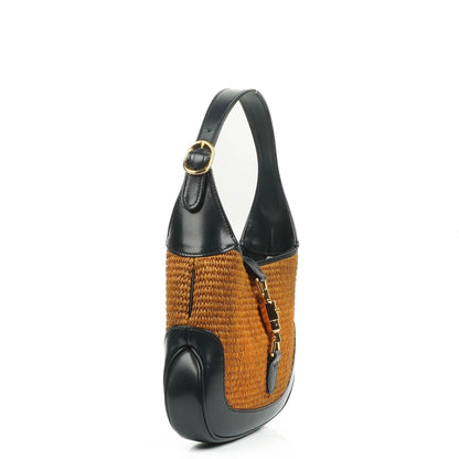 Gucci Jackie 1961 Kleine Strohtasche und Leder Hobo-Tasche