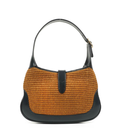 Gucci Jackie 1961 Kleine Strohtasche und Leder Hobo-Tasche