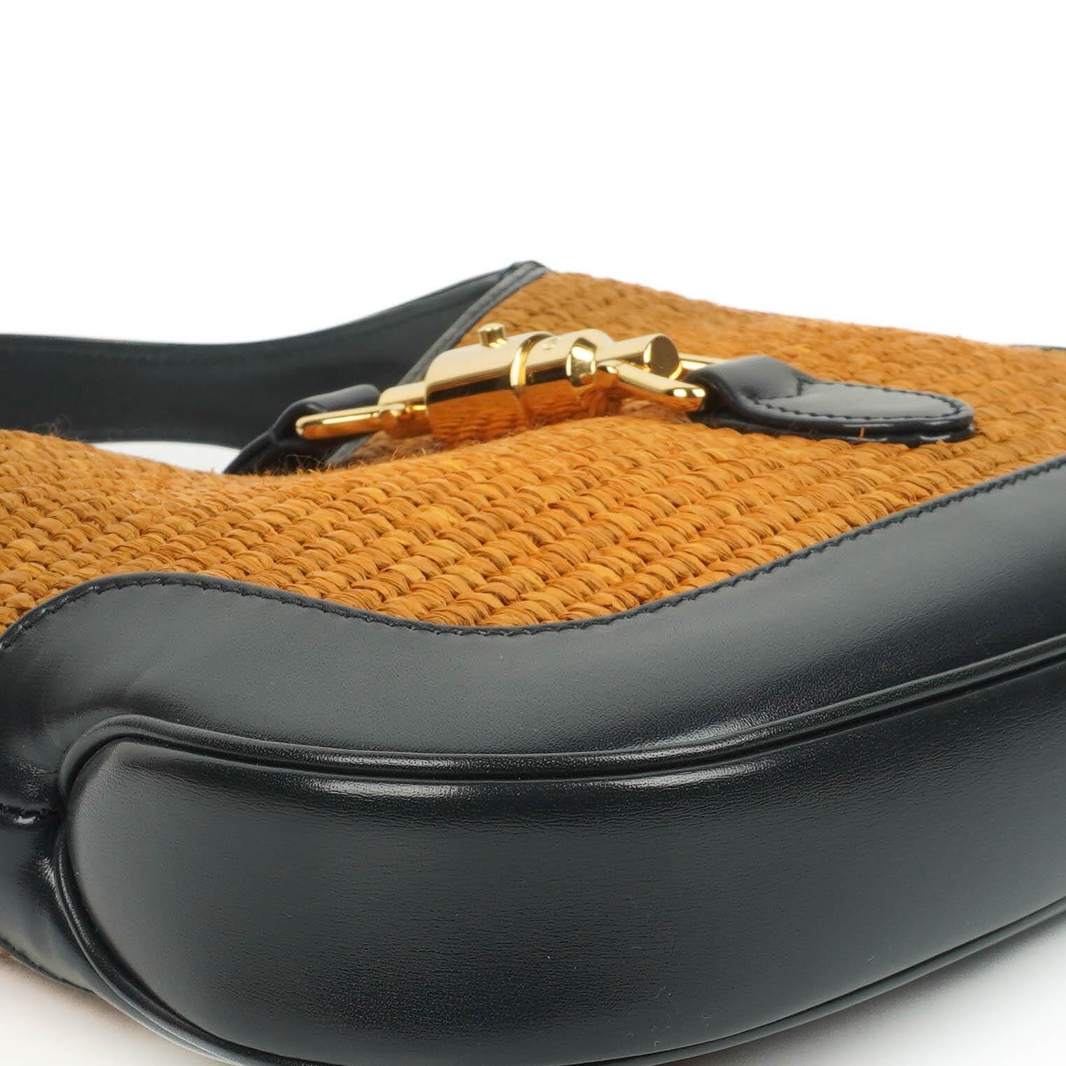 Gucci Jackie 1961 Kleine Strohtasche und Leder Hobo-Tasche