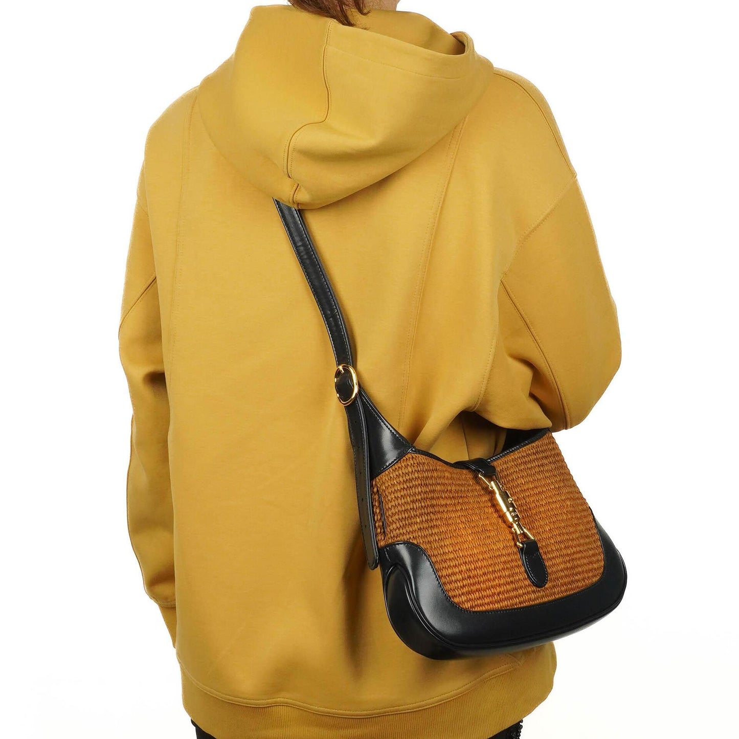 Gucci Jackie 1961 Kleine Strohtasche und Leder Hobo-Tasche