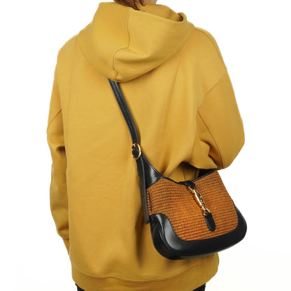 Gucci Jackie 1961 Kleine Strohtasche und Leder Hobo-Tasche