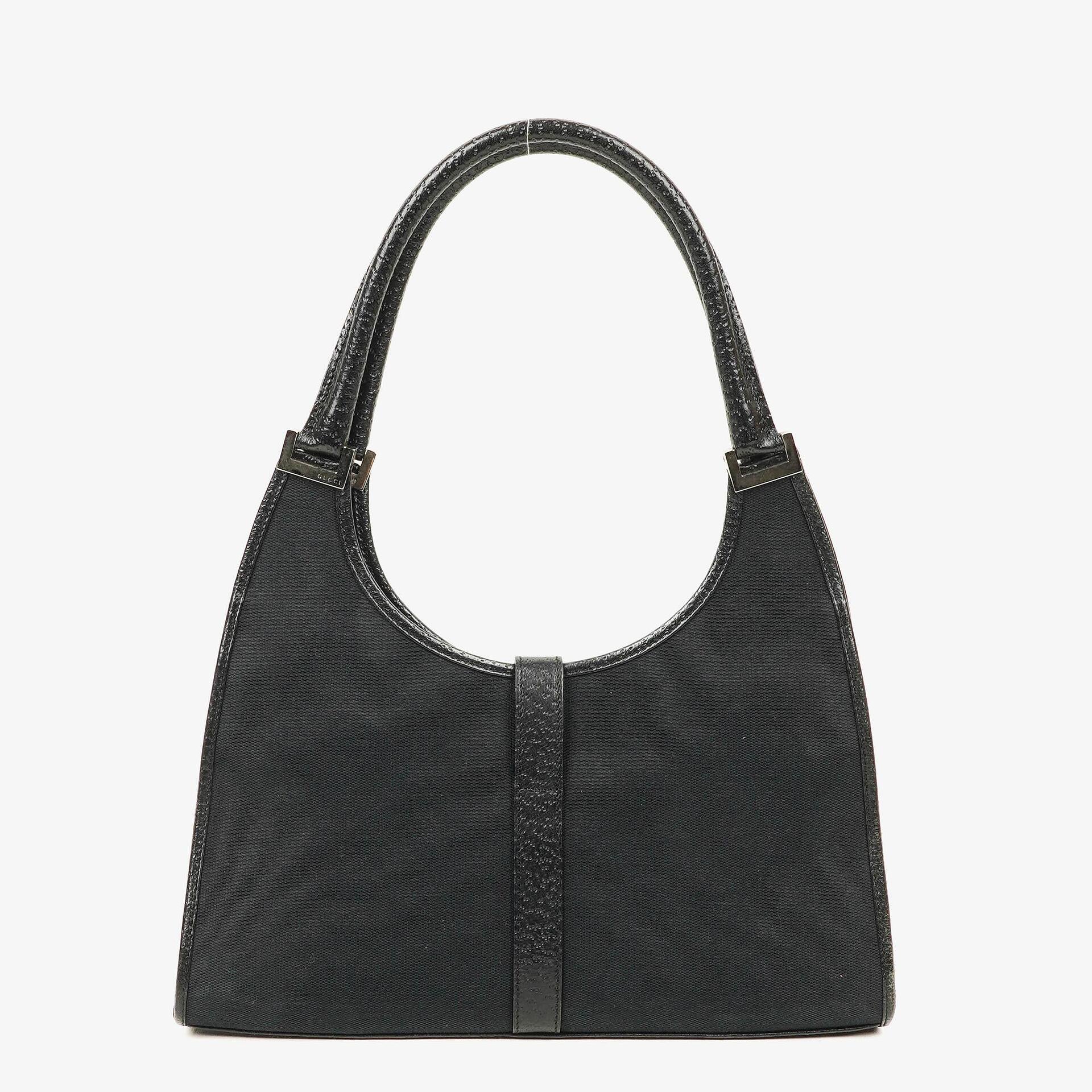 Gucci Jackie Schultertasche aus schwarzem Canvas