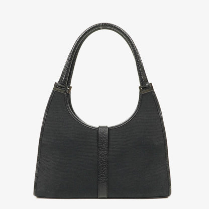 Gucci Jackie Schultertasche aus schwarzem Canvas