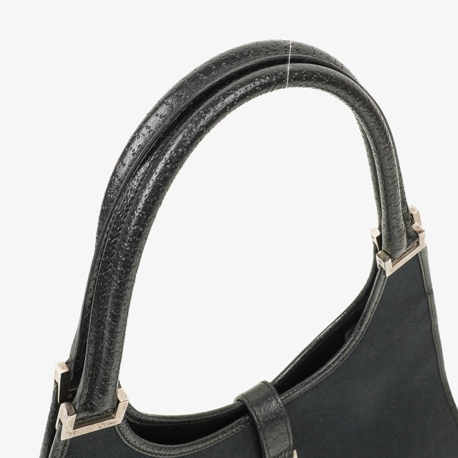 Gucci Jackie Schultertasche aus schwarzem Canvas
