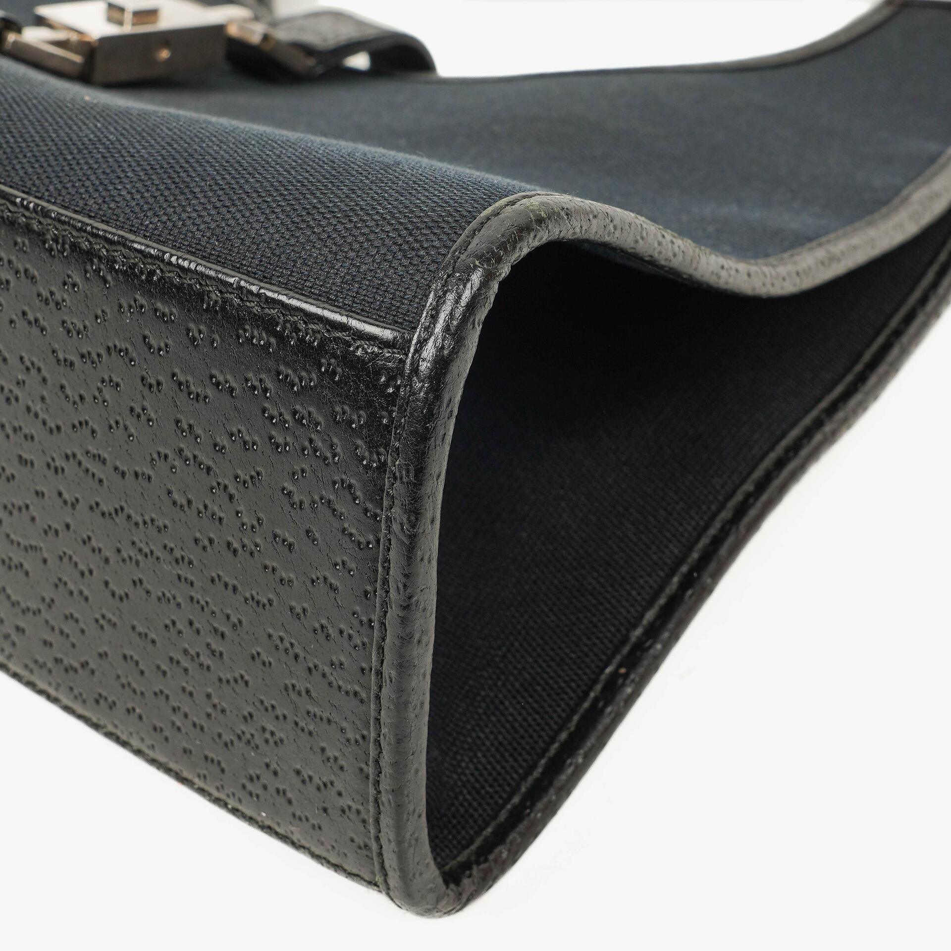 Gucci Jackie Schultertasche aus schwarzem Canvas
