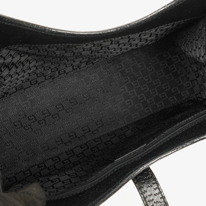 Gucci Jackie Schultertasche aus schwarzem Canvas
