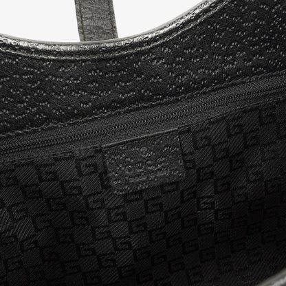Gucci Jackie Schultertasche aus schwarzem Canvas