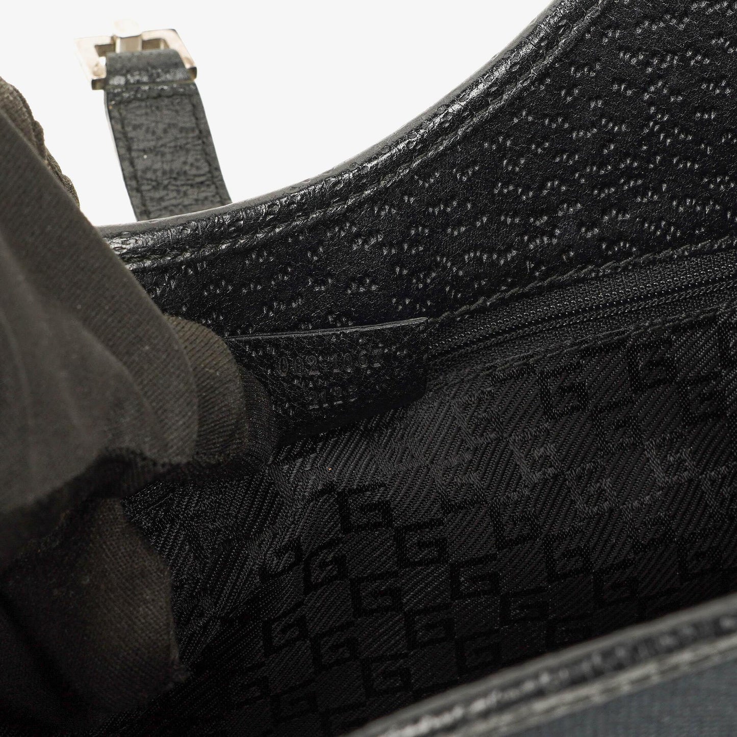 Gucci Jackie Schultertasche aus schwarzem Canvas