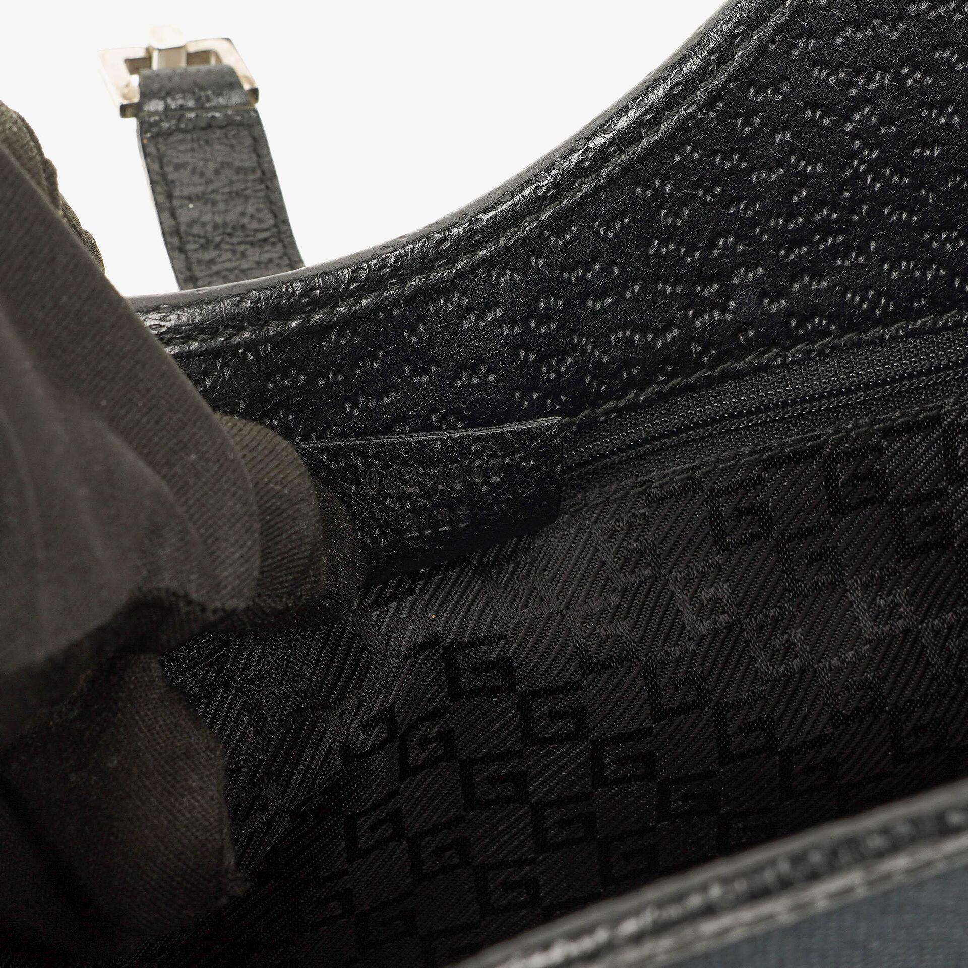 Gucci Jackie Schultertasche aus schwarzem Canvas