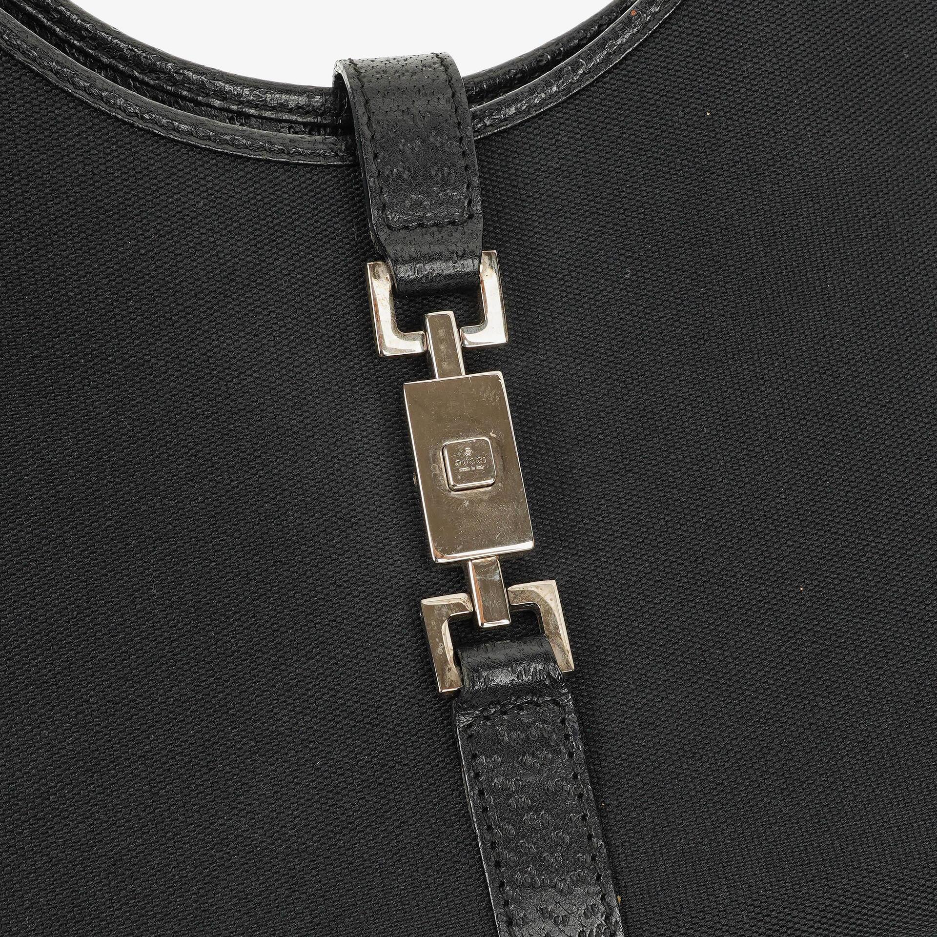 Gucci Jackie Schultertasche aus schwarzem Canvas