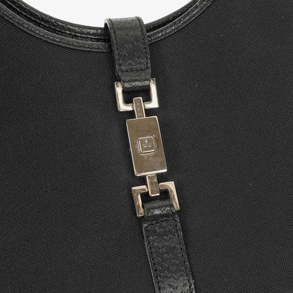 Gucci Jackie Schultertasche aus schwarzem Canvas