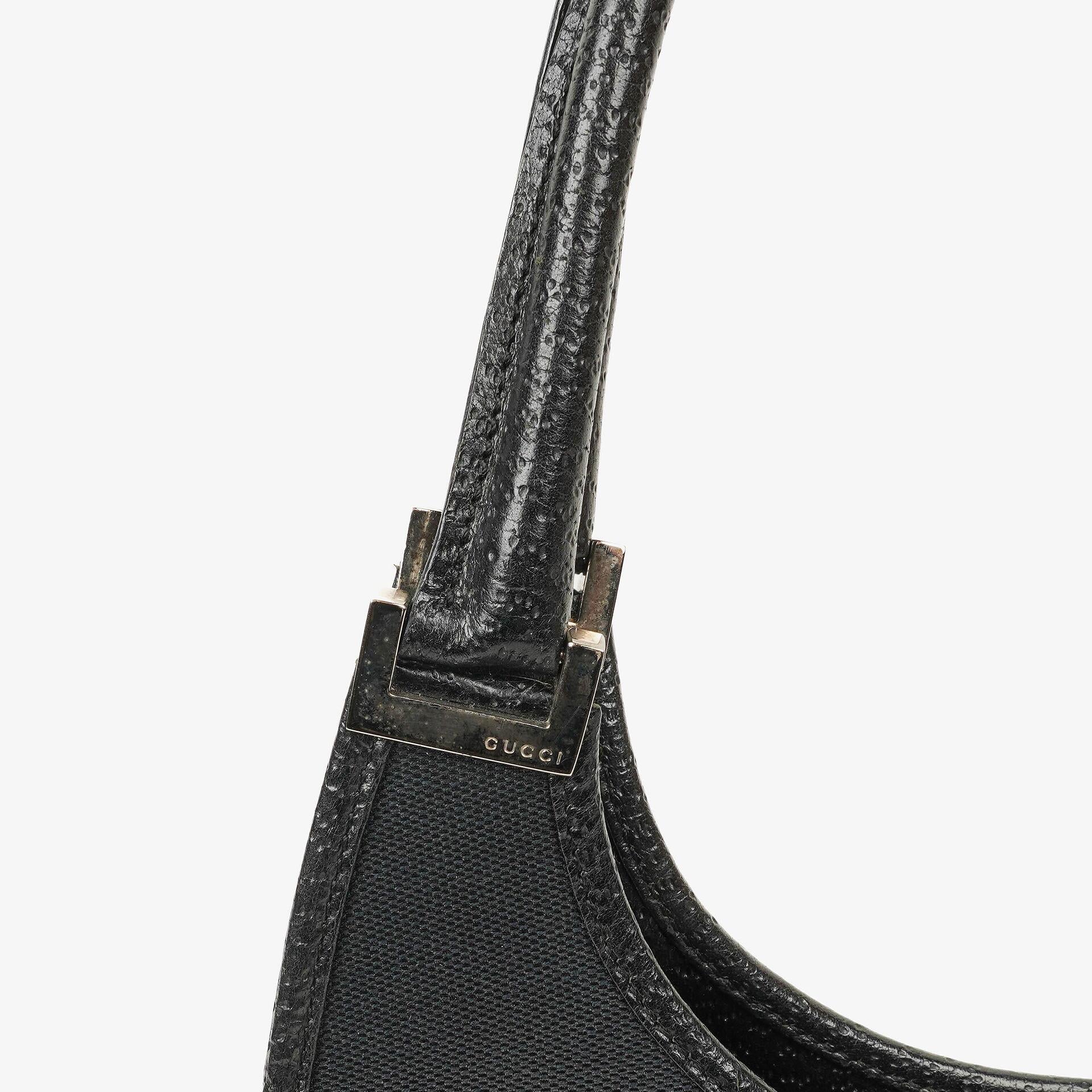 Gucci Jackie Schultertasche aus schwarzem Canvas