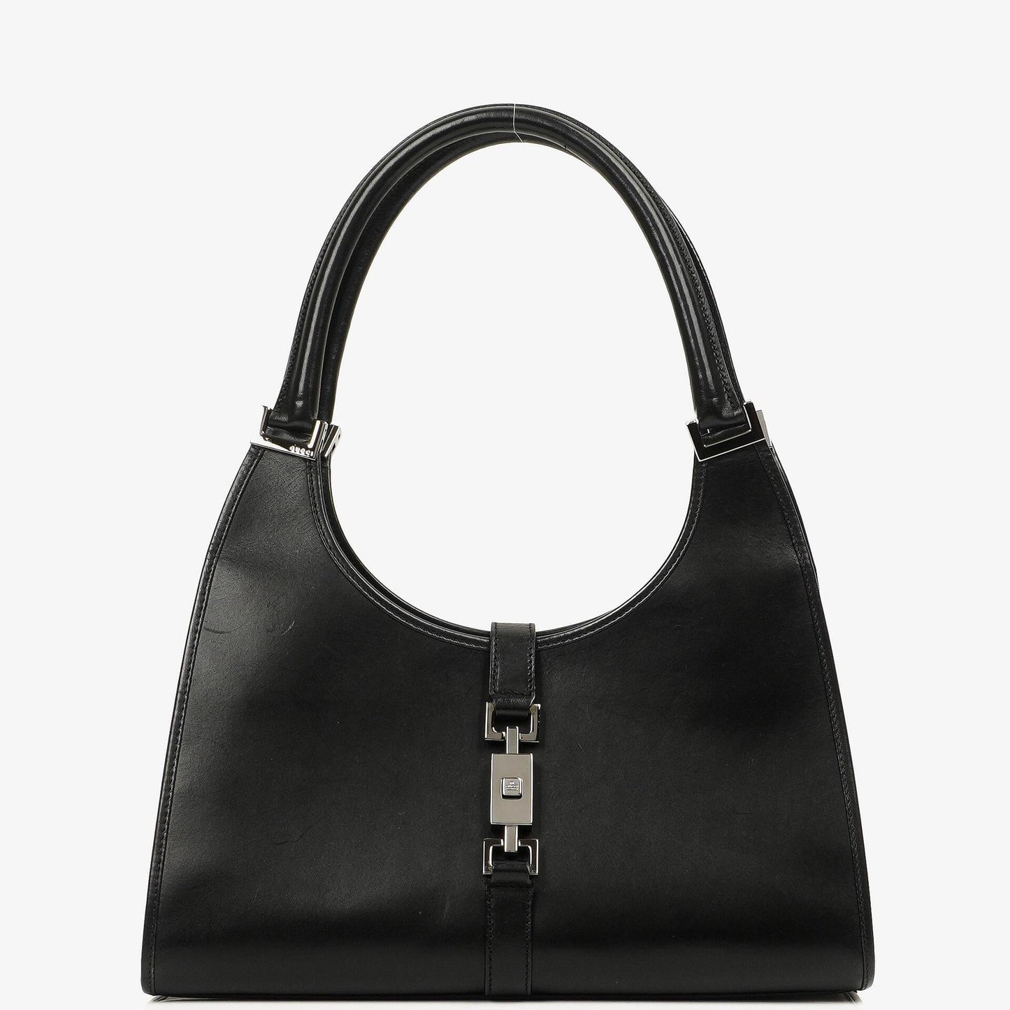 Gucci Jackie Bardot Schwarze Leder Tasche