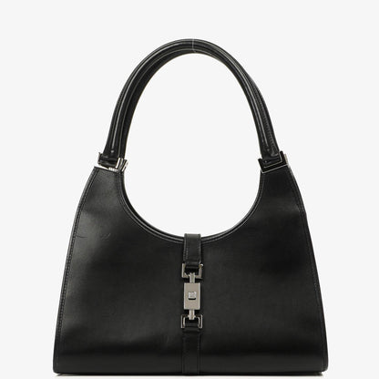 Gucci Jackie Bardot Schwarze Leder Tasche