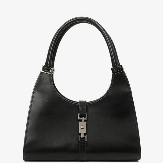 Gucci Jackie Bardot Schwarze Leder Tasche