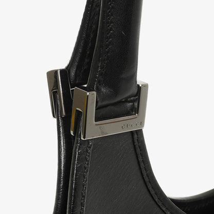 Gucci Jackie Bardot Schwarze Leder Tasche