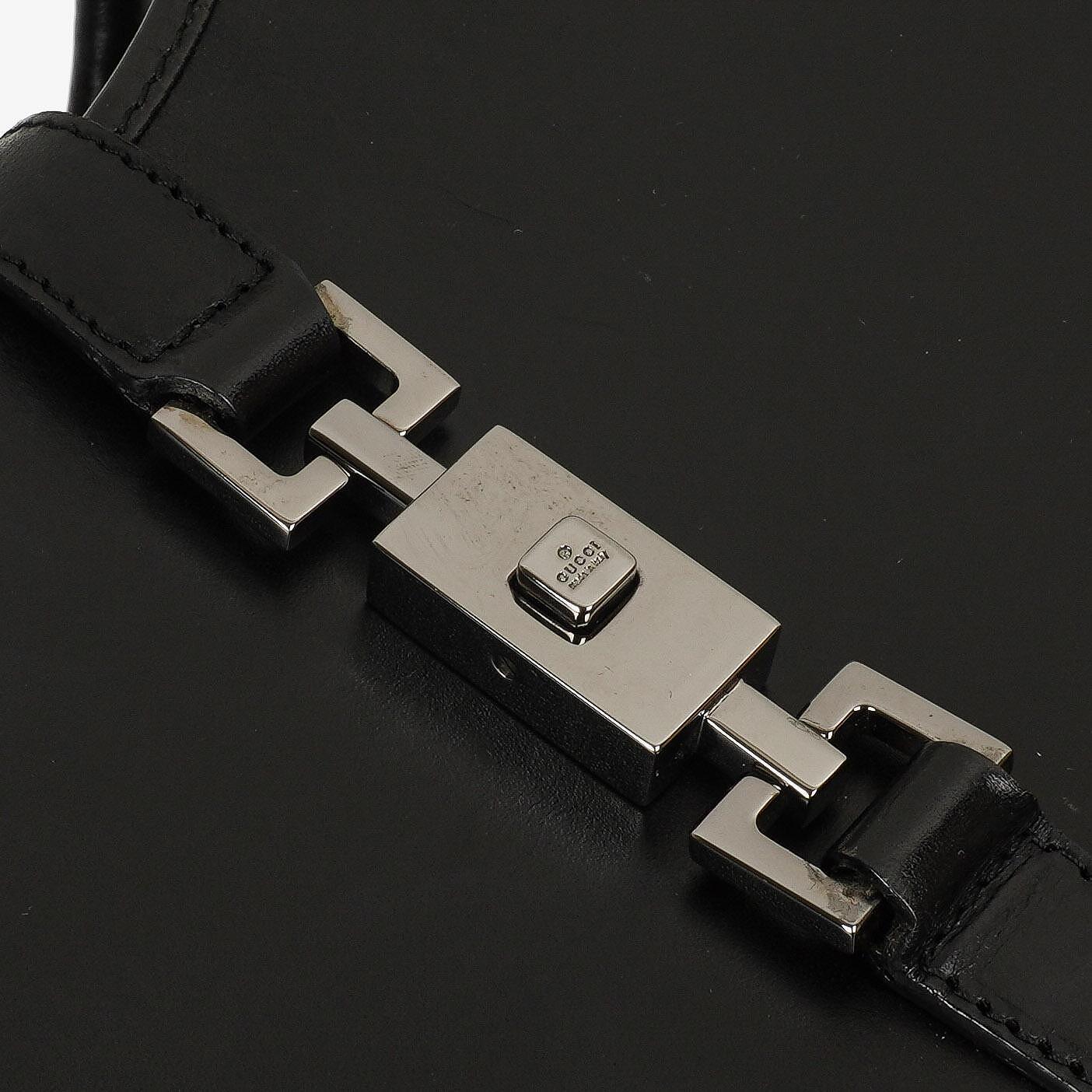 Gucci Jackie Bardot Schwarze Leder Tasche