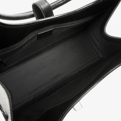 Gucci Jackie Bardot Schwarze Leder Tasche