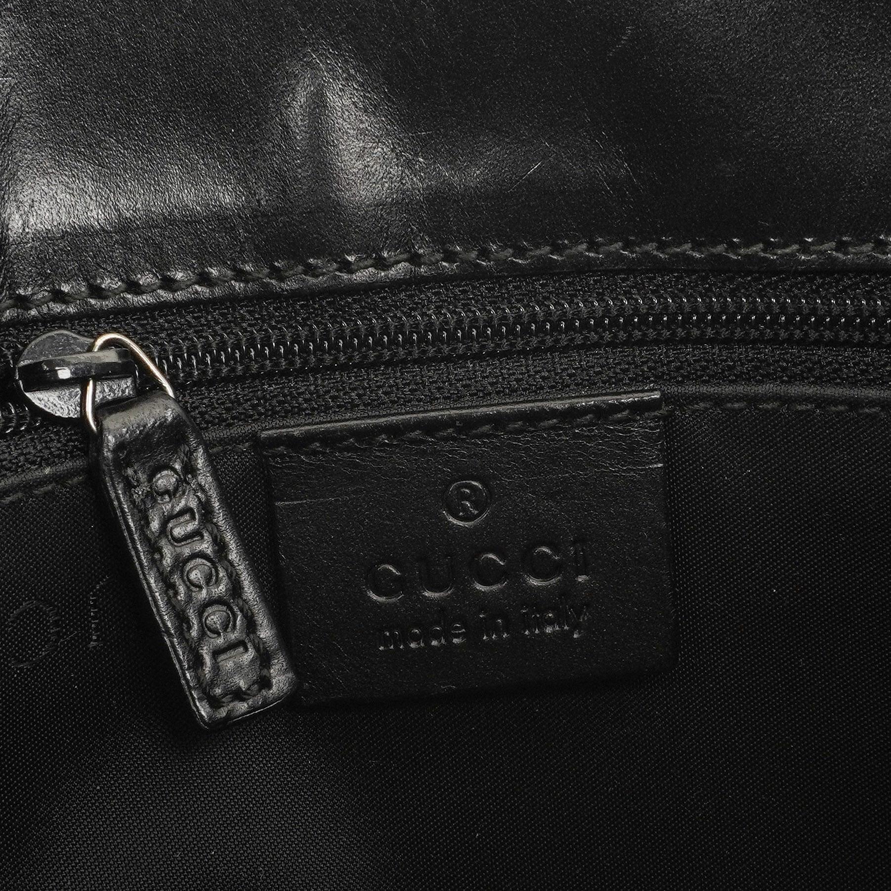 Gucci Jackie Bardot Schwarze Leder Tasche