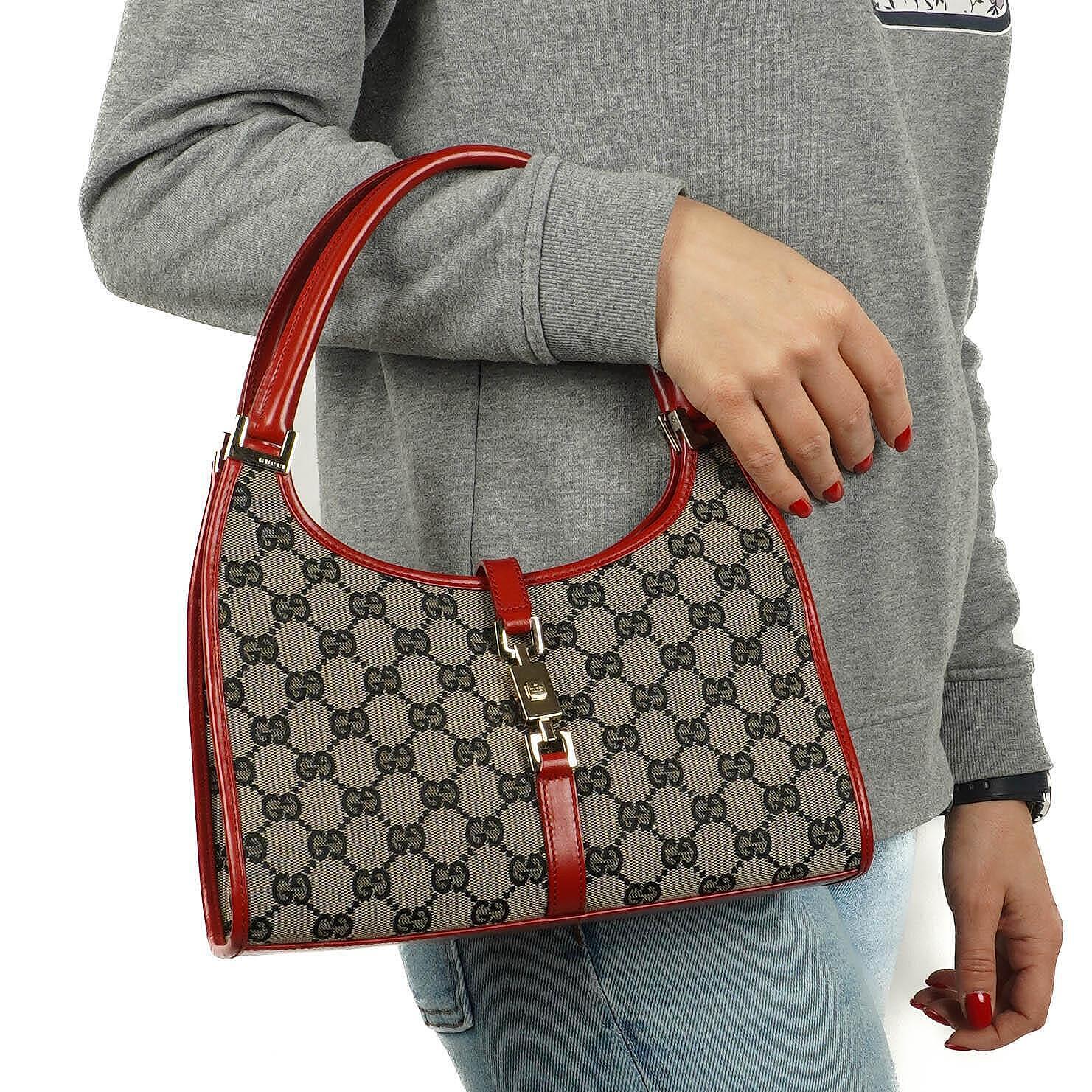 Gucci Jackie Bardot Schultertasche aus GG Canvas