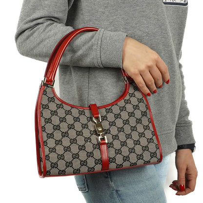 Gucci Jackie Bardot Schultertasche aus GG Canvas