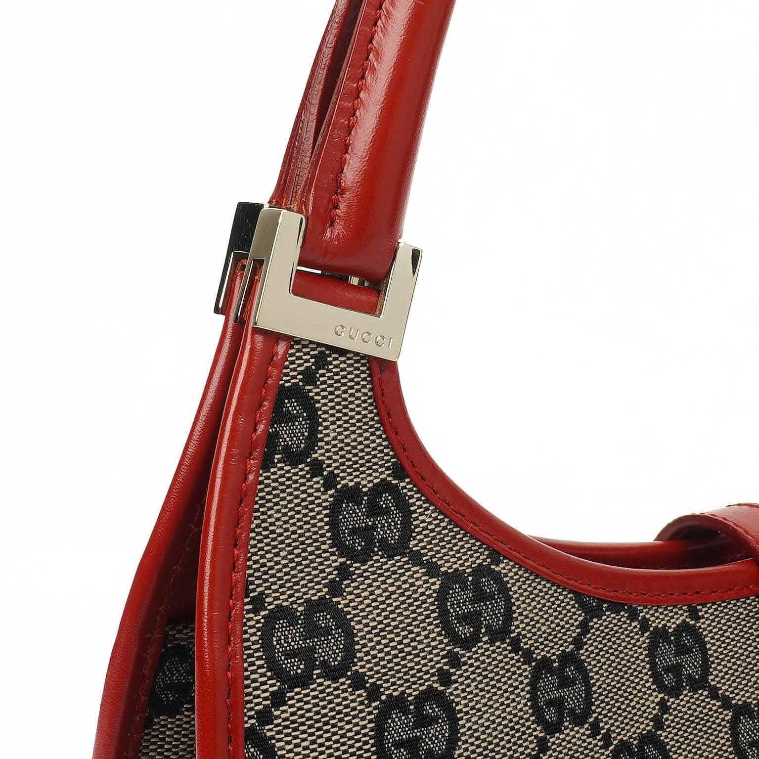 Gucci Jackie Bardot Schultertasche aus GG Canvas