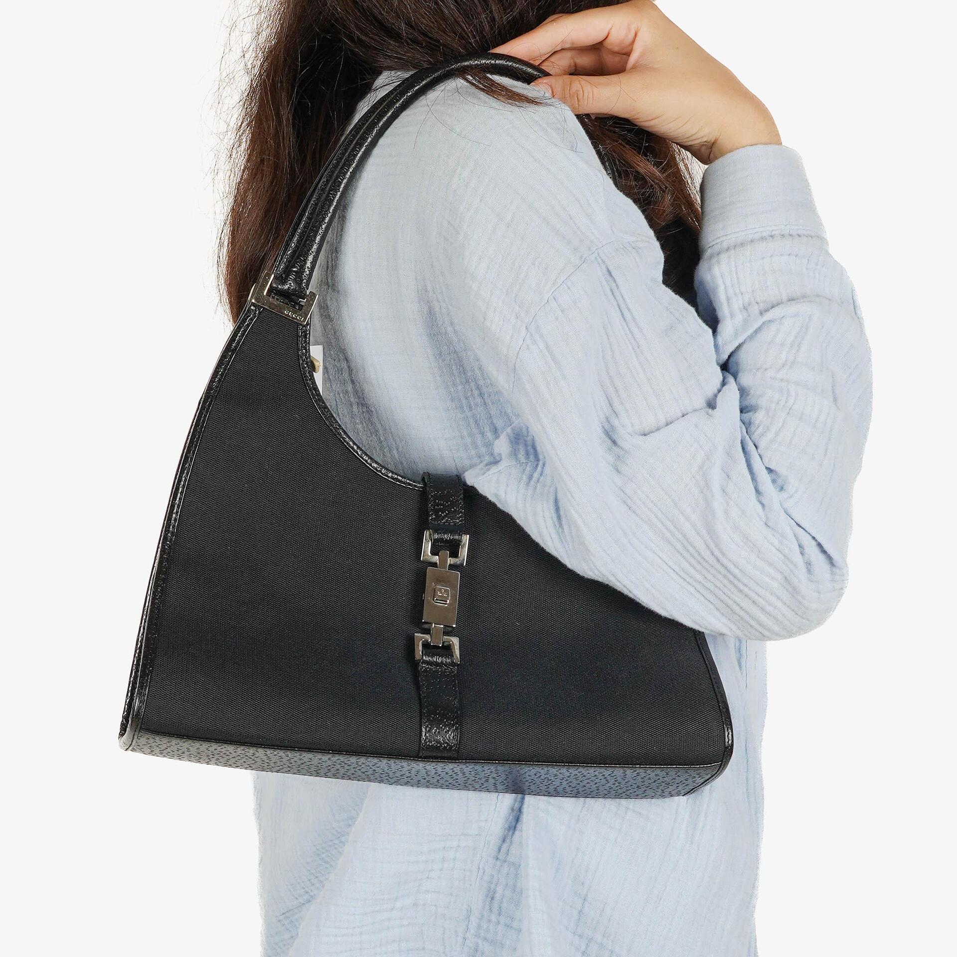 Gucci Jackie Bardot Vintage schwarze Handtasche
