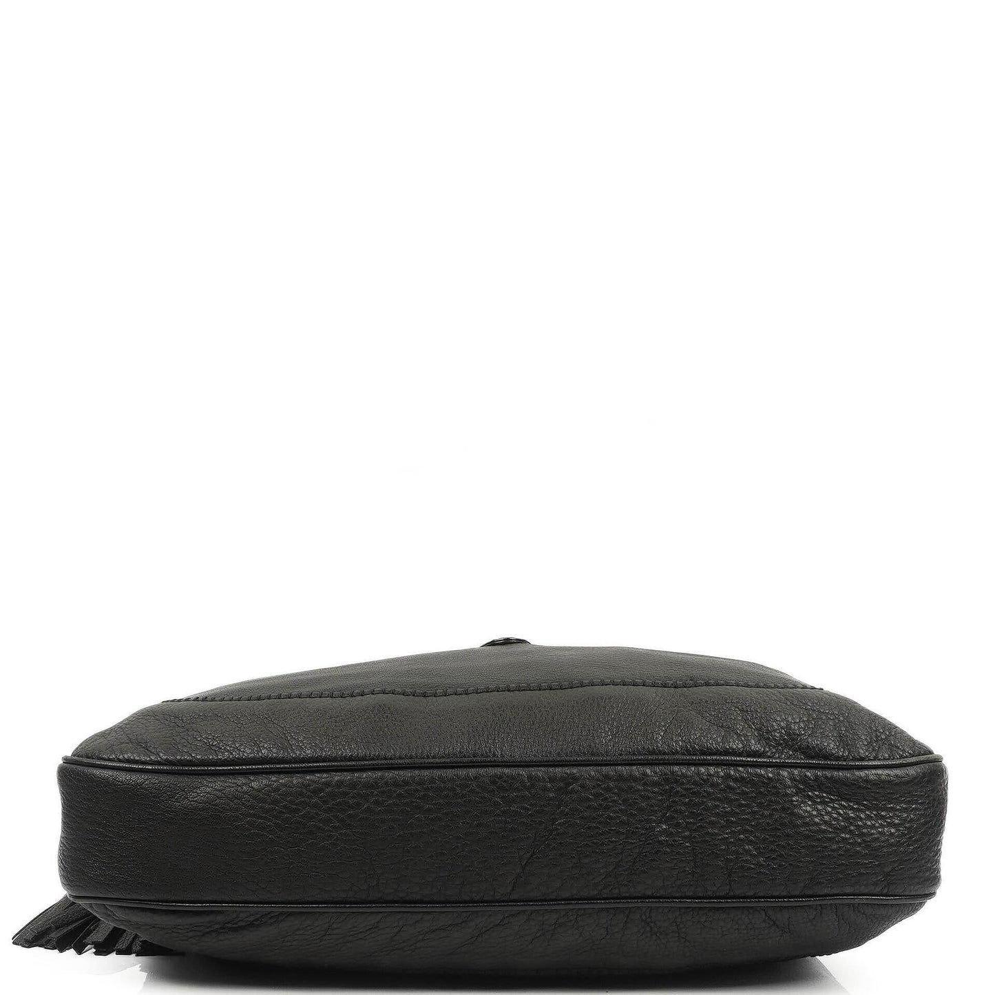 Gucci Jackie Schwarze Leder Bambus Quasten Große Hobo Tasche