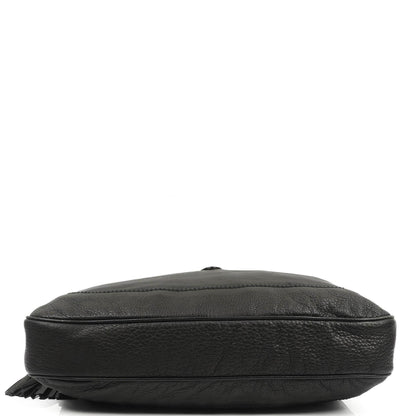 Gucci Jackie Schwarze Leder Bambus Quasten Große Hobo Tasche