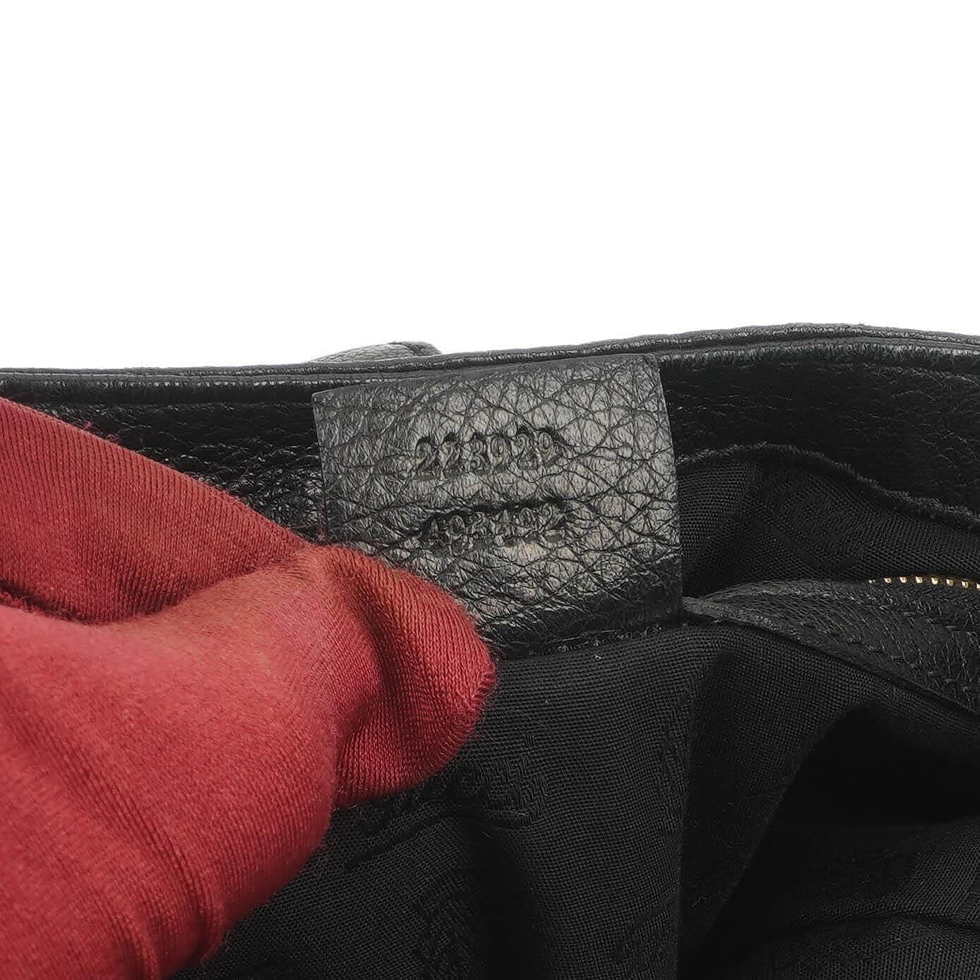 Gucci Jackie Schwarze Leder Bambus Quasten Große Hobo Tasche