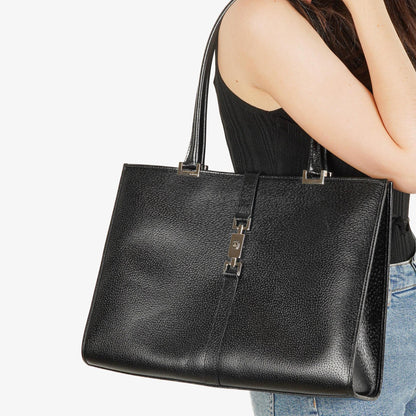 Gucci Jackie Schultertasche aus schwarzem Leder