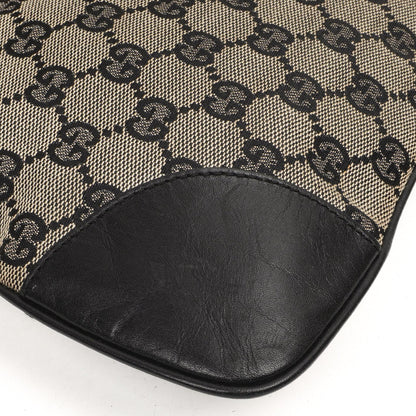 Gucci Jackie Mittlere Vintage Tasche Schwarz GG Canvas und Leder
