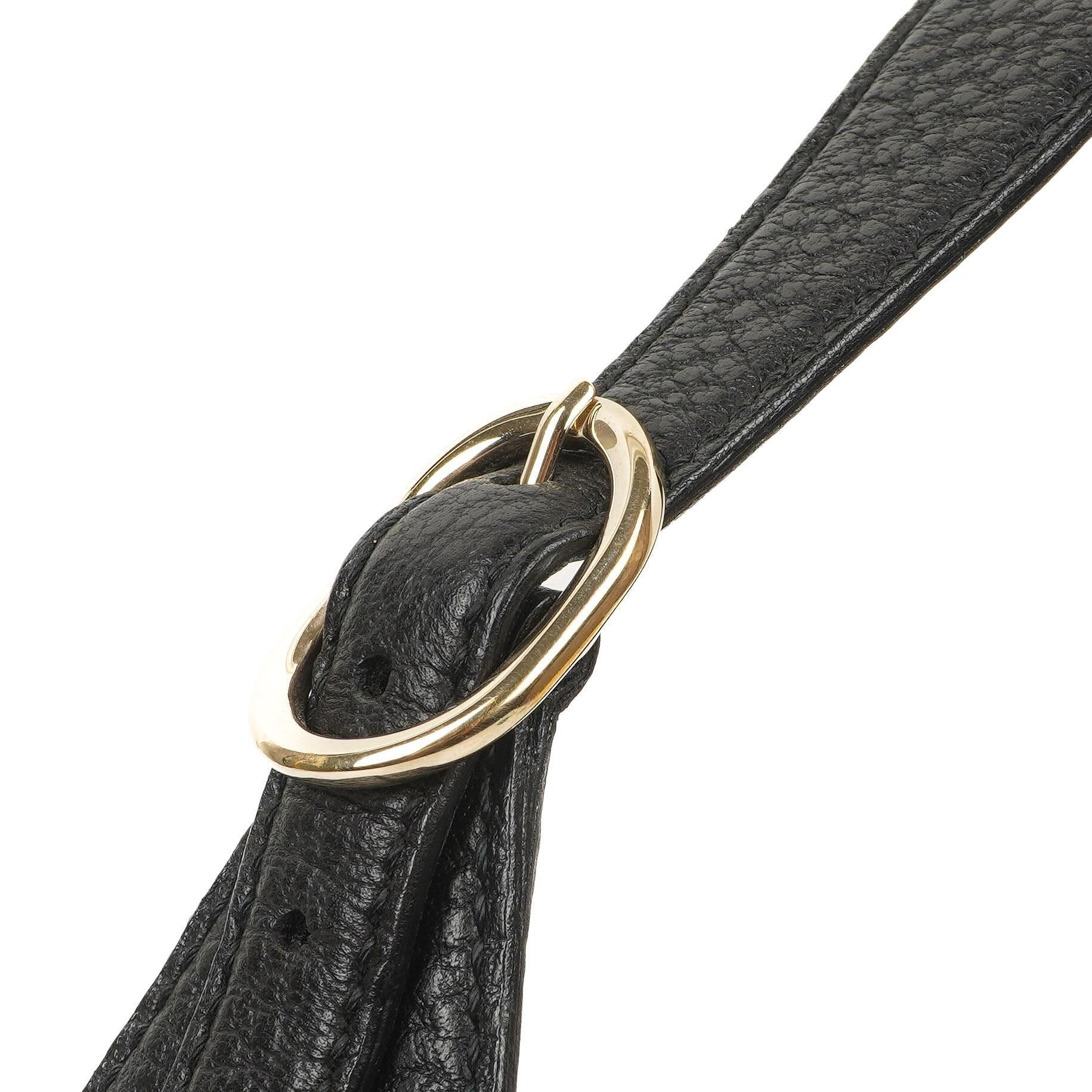 Gucci Jackie Medium Vintage Schultertasche, Schwarzes Leder