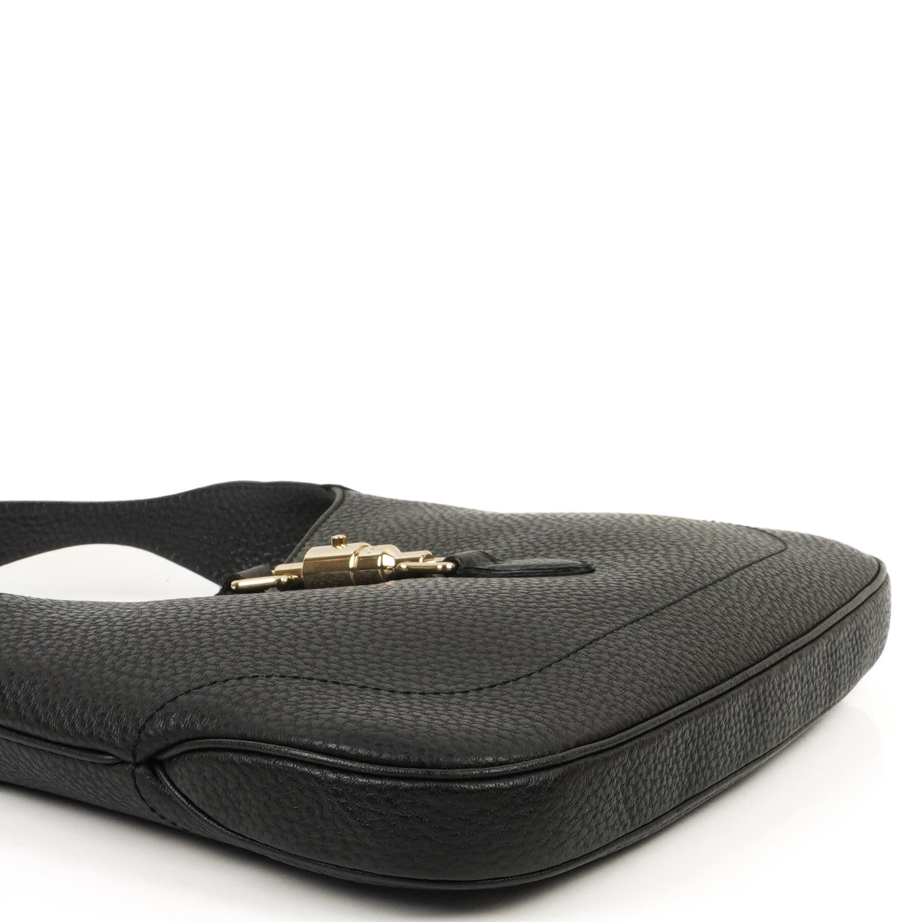 Gucci Jackie Medium Vintage Schultertasche, Schwarzes Leder