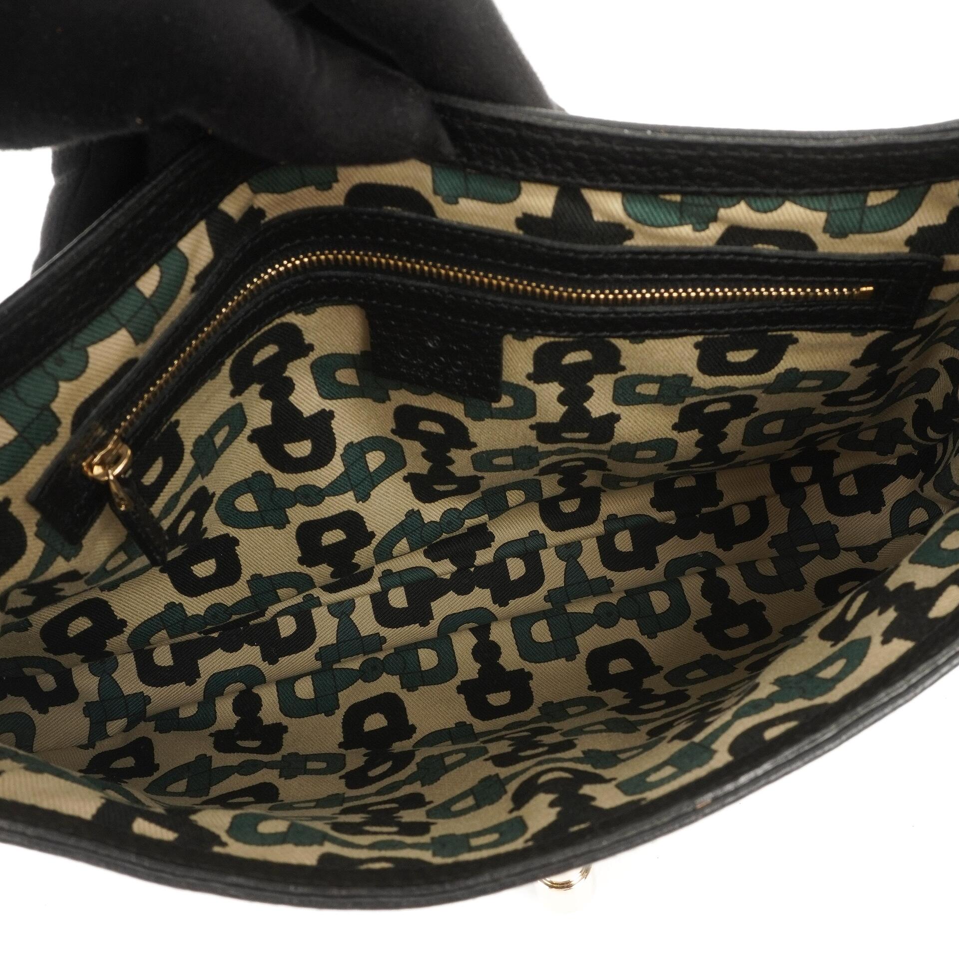 Gucci Jackie Medium Vintage Schultertasche, Schwarzes Leder
